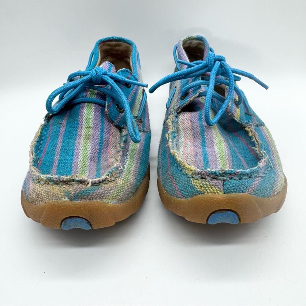 Twisted X‎ Wild Blue Yonder Canvas Driving Moc Lace Up Boat Shoe Womens Size 10 - Picture 6 of 12